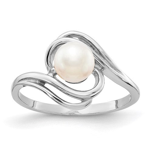 PGR 14k White Gold 5.5mm FW Cultured Pearl Ring
