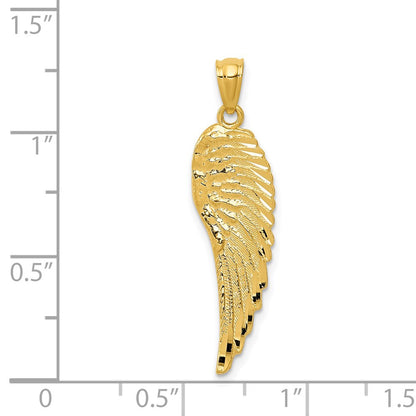 GP 14K Polished and Textured Angel Wing Pendant