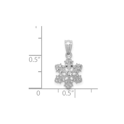 14k White Gold Snowflake Pendant