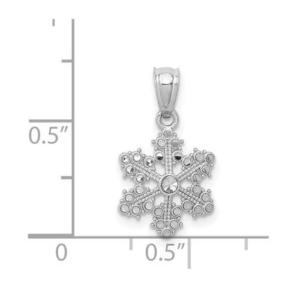 GP 14k White Gold Snowflake Pendant