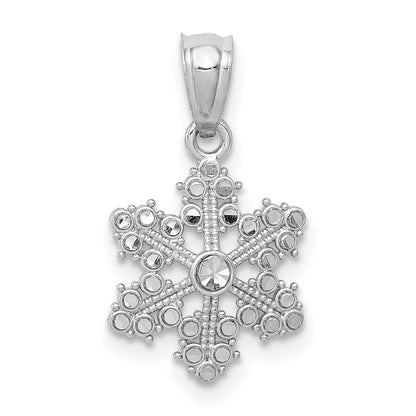 GP 14k White Gold Snowflake Pendant