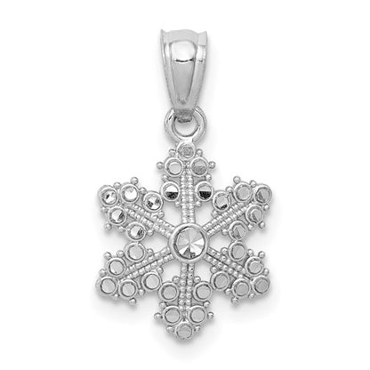 GP 14k White Gold Snowflake Pendant