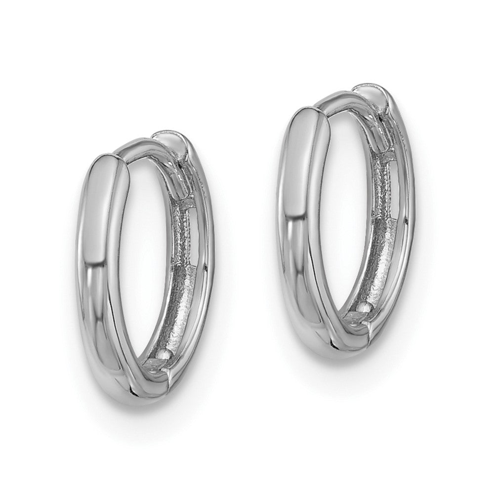14K White Gold Hinged Hoop Earrings