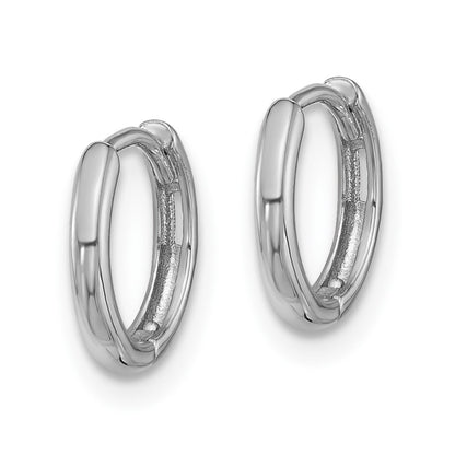 14K White Gold Hinged Hoop Earrings