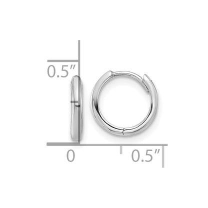 14K White Gold Hinged Hoop Earrings