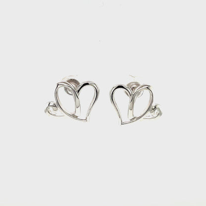 Two Hearts Earrings | 10KT & 14KT White, Yellow, Rose Gold | Anniversary Heart